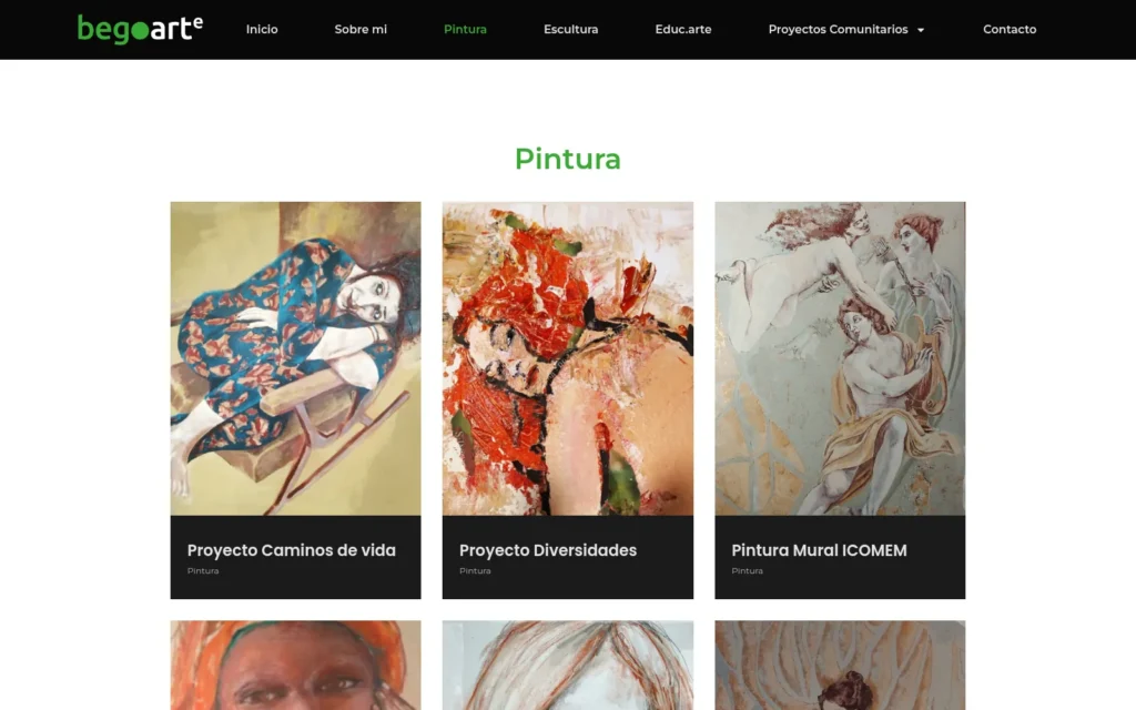 Captura de una página de pintura de Begorius